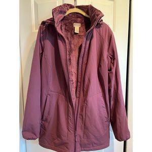 Awesome Coat ! DULUTH TRADING Frostmite Parka -SOFT Purple Faux Fur Inside
